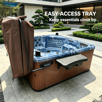 hot tub spa table with a huge drawer